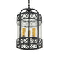 Meyda Lighting Antencio 12" 3-Light Gunmetal Pendant Light With Clear Seeded Shade Glass