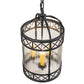 Meyda Lighting Antencio 12" 3-Light Gunmetal Pendant Light With Clear Seeded Shade Glass