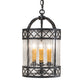 Meyda Lighting Antencio 12" 3-Light Gunmetal Pendant Light With Clear Seeded Shade Glass