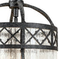 Meyda Lighting Antencio 12" 3-Light Gunmetal Pendant Light With Clear Seeded Shade Glass