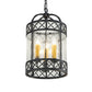 Meyda Lighting Antencio 12" 3-Light Gunmetal Pendant Light With Clear Seeded Shade Glass