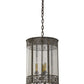 Meyda Lighting Antencio 14" 3-Light Ash Pendant Light With Clear Seeded Shade Glass