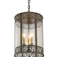Meyda Lighting Antencio 14" 3-Light Ash Pendant Light With Clear Seeded Shade Glass