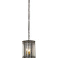 Meyda Lighting Antencio 14" 3-Light Ash Pendant Light With Clear Seeded Shade Glass