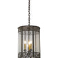 Meyda Lighting Antencio 14" 3-Light Ash Pendant Light With Clear Seeded Shade Glass