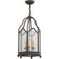 Meyda Lighting Antencio 155286 12" 3-Light Gilded Tobacco Pendant Light With Clear Seeded Shade Glass
