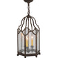 Meyda Lighting Antencio 155286 12" 3-Light Gilded Tobacco Pendant Light With Clear Seeded Shade Glass