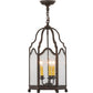 Meyda Lighting Antencio 155286 12" 3-Light Gilded Tobacco Pendant Light With Clear Seeded Shade Glass