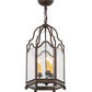 Meyda Lighting Antencio 155286 12" 3-Light Gilded Tobacco Pendant Light With Clear Seeded Shade Glass
