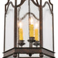 Meyda Lighting Antencio 155286 12" 3-Light Gilded Tobacco Pendant Light With Clear Seeded Shade Glass