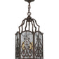 Meyda Lighting Antencio 155287 12" 3-Light Gilded Tobacco Pendant Light With Clear Seeded Shade Glass