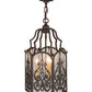 Meyda Lighting Antencio 155287 12" 3-Light Gilded Tobacco Pendant Light With Clear Seeded Shade Glass