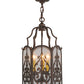 Meyda Lighting Antencio 155287 12" 3-Light Gilded Tobacco Pendant Light With Clear Seeded Shade Glass