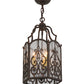 Meyda Lighting Antencio 155287 12" 3-Light Gilded Tobacco Pendant Light With Clear Seeded Shade Glass
