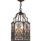 Meyda Lighting Antencio 155287 12" 3-Light Gilded Tobacco Pendant Light With Clear Seeded Shade Glass