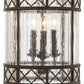 Meyda Lighting Antencio 155291 12" 3-Light Gilded Tobacco Pendant Light With Clear Seeded Shade Glass
