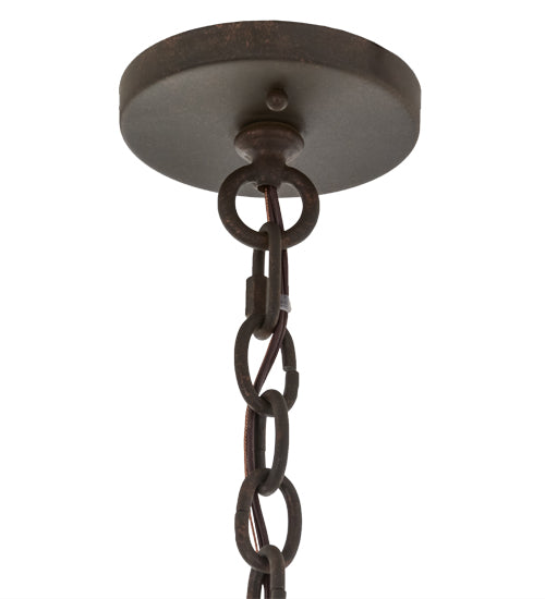 Meyda Lighting Antencio 155291 12" 3-Light Gilded Tobacco Pendant Light With Clear Seeded Shade Glass