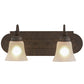 Meyda Lighting Antencio 18" 2-Light Gilded Tobacco Vanity Light With Frosted White Shade Glass