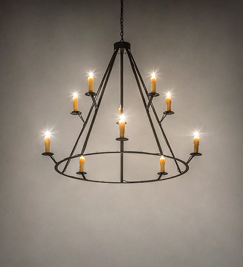 Meyda Lighting Anthracite 54" 10-Light Oil Rubbed Bronze Chandelier With Ivory Faux Candlelight