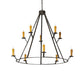 Meyda Lighting Anthracite 54" 10-Light Oil Rubbed Bronze Chandelier With Ivory Faux Candlelight