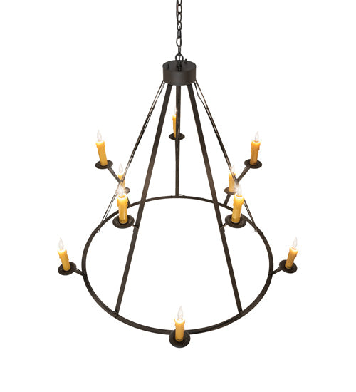 Meyda Lighting Anthracite 54" 10-Light Oil Rubbed Bronze Chandelier With Ivory Faux Candlelight