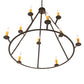 Meyda Lighting Anthracite 54" 10-Light Oil Rubbed Bronze Chandelier With Ivory Faux Candlelight