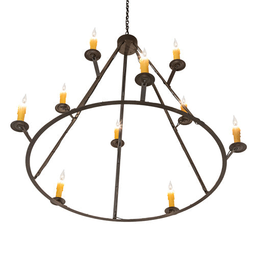 Meyda Lighting Anthracite 54" 10-Light Oil Rubbed Bronze Chandelier With Ivory Faux Candlelight