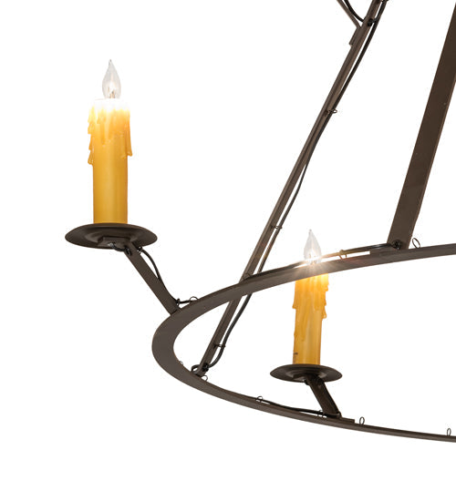 Meyda Lighting Anthracite 54" 10-Light Oil Rubbed Bronze Chandelier With Ivory Faux Candlelight