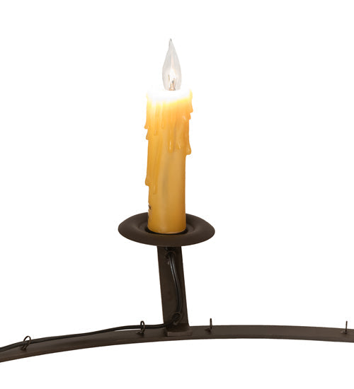 Meyda Lighting Anthracite 54" 10-Light Oil Rubbed Bronze Chandelier With Ivory Faux Candlelight