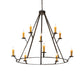 Meyda Lighting Anthracite 54" 10-Light Oil Rubbed Bronze Chandelier With Ivory Faux Candlelight