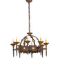 Meyda Lighting Antibes 28" 8-Light Gilded Tobacco Chandelier With Ivory Faux Candlelight