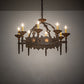 Meyda Lighting Antibes 28" 8-Light Gilded Tobacco Chandelier With Ivory Faux Candlelight