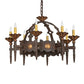 Meyda Lighting Antibes 28" 8-Light Gilded Tobacco Chandelier With Ivory Faux Candlelight