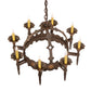 Meyda Lighting Antibes 28" 8-Light Gilded Tobacco Chandelier With Ivory Faux Candlelight