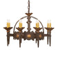Meyda Lighting Antibes 28" 8-Light Gilded Tobacco Chandelier With Ivory Faux Candlelight