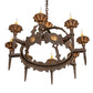 Meyda Lighting Antibes 28" 8-Light Gilded Tobacco Chandelier With Ivory Faux Candlelight