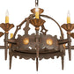 Meyda Lighting Antibes 28" 8-Light Gilded Tobacco Chandelier With Ivory Faux Candlelight