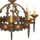 Meyda Lighting Antibes 28" 8-Light Gilded Tobacco Chandelier With Ivory Faux Candlelight