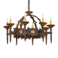 Meyda Lighting Antibes 28" 8-Light Gilded Tobacco Chandelier With Ivory Faux Candlelight