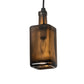 Meyda Lighting Antique 4" Solar Black Pendant Light With Amber Bottle Shade Glass