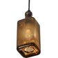 Meyda Lighting Antique 4" Solar Black Pendant Light With Amber Bottle Shade Glass