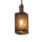 Meyda Lighting Antique 4" Solar Black Pendant Light With Amber Bottle Shade Glass