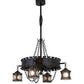 Meyda Lighting Antique Gothic 40" 4-Light Gothic Gold Chandelier With Clear Granite Shade Glass