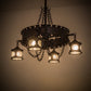 Meyda Lighting Antique Gothic 40" 4-Light Gothic Gold Chandelier With Clear Granite Shade Glass