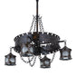 Meyda Lighting Antique Gothic 40" 4-Light Gothic Gold Chandelier With Clear Granite Shade Glass