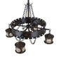 Meyda Lighting Antique Gothic 40" 4-Light Gothic Gold Chandelier With Clear Granite Shade Glass