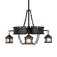 Meyda Lighting Antique Gothic 40" 4-Light Gothic Gold Chandelier With Clear Granite Shade Glass