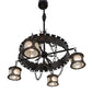 Meyda Lighting Antique Gothic 40" 4-Light Gothic Gold Chandelier With Clear Granite Shade Glass