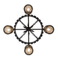 Meyda Lighting Antique Gothic 40" 4-Light Gothic Gold Chandelier With Clear Granite Shade Glass