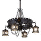 Meyda Lighting Antique Gothic 40" 4-Light Gothic Gold Chandelier With Clear Granite Shade Glass